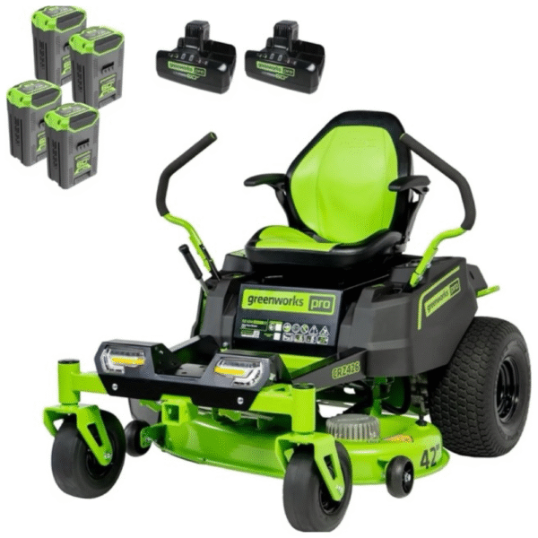 Greenworks 60V 42” Cordless Electric CrossoverZ Zero Turn Riding Mower, 8.0Ah Batteries and Dual Port Turbo Chargers